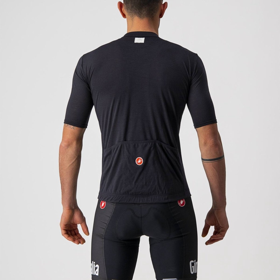 Castelli HERITAGE MAGLIA NERA Miesten Pelipaita Mustat | HOYC-17425