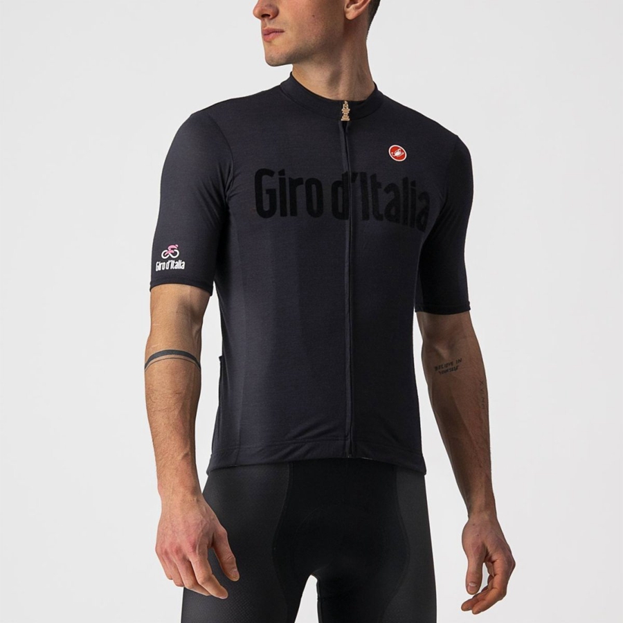 Castelli HERITAGE MAGLIA NERA Miesten Pelipaita Mustat | HOYC-17425